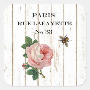 Vintage Paris-Aufkleber Quadratischer Aufkleber