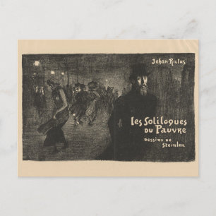 Vintage Paris bei Nacht Titel Les soliloques du pa Postkarte