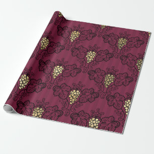Vintage Paris Burgund Wein Rot und Gold Grunge Wei Geschenkpapier
