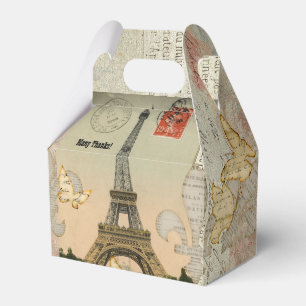 Vintage-Paris-Collage Eiffelturm Personalisiert Geschenkschachtel