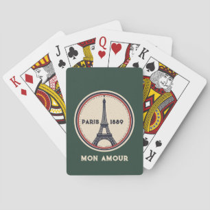 Vintage Paris Eiffel Tower 1889 Spielkarten