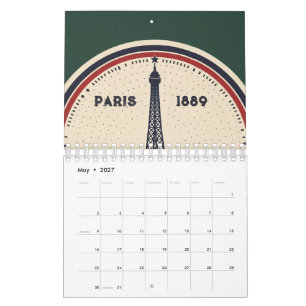 Vintage Paris Eiffelturm 1889 Kalender