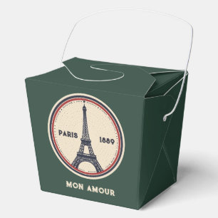 Vintage Paris Eiffelturm 1889 Reise-Stempel Favor Geschenkschachtel