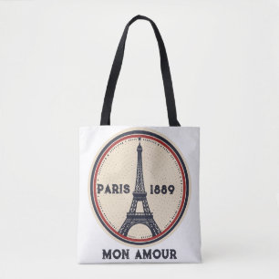 Vintage-Paris-Eiffelturm-1889-Reise-Tasche