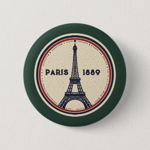 Vintage-Paris-Eiffelturm-1889-Stempel-Button Button