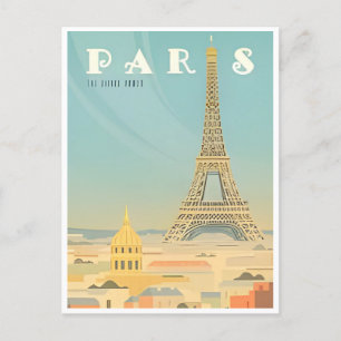 Vintage Paris-Eiffelturm-Architektur - Frankreich Postkarte