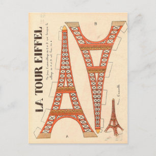 Vintage Paris Eiffelturm Ausschnitt Postkarte