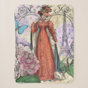 Vintage-Paris-Eiffelturm-Collage Romantisch Franzö Sherpadecke