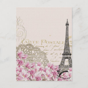 Vintage Paris Eiffelturm Druck Postkarte