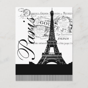 Vintage Paris Eiffelturm Illustration Einladung