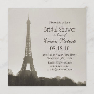 Vintage Paris Eiffelturm-Junggesellinnenabschied Einladung