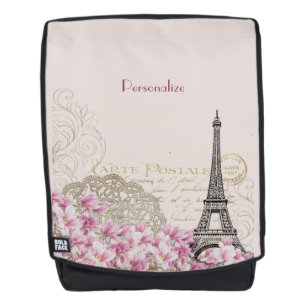 Vintage Paris Eiffelturm Personalisiert Rucksack