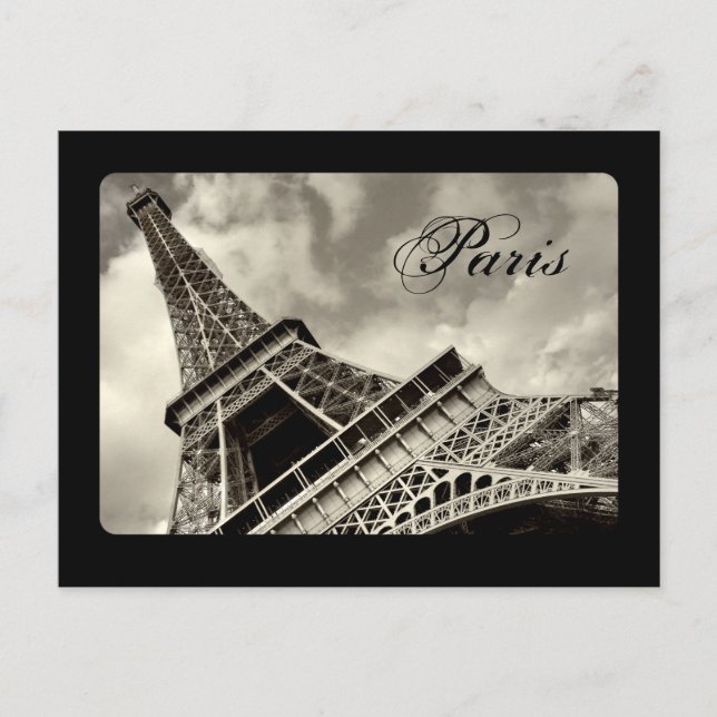 Vintage Paris Eiffelturm Postkarte (Vorderseite)
