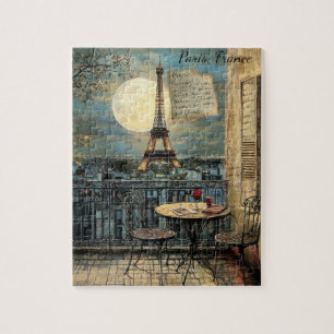 Vintage Paris Eiffelturm Romantische Reise Kunst Puzzle