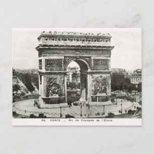 Vintage Paris, Etoile, Triumphbogen Postkarte