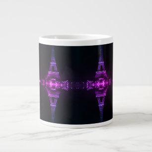 Vintage Paris Fontainen Eiffelturm Nacht Jumbo-Tasse