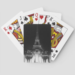 Vintage Paris Fontains Eiffelturm Nacht Dart Boa Spielkarten