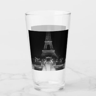 Vintage Paris Fontains Eiffelturm Nacht Glas