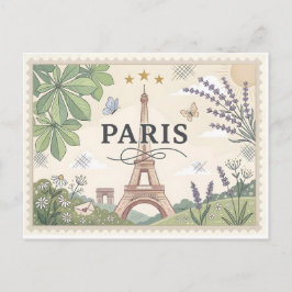 Vintage Paris France Travel Poster Art Postkarte