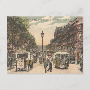 Vintage Paris Frankreich Boulevard des Italiens Postkarte