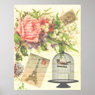 Vintage Paris Frankreich Eiffelturm Poster