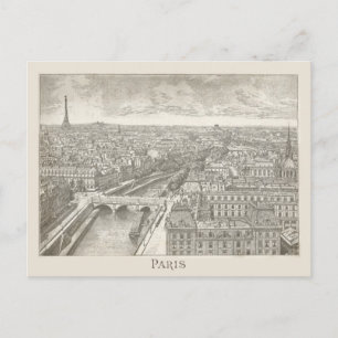 Vintage Paris Frankreich Eiffelturm Stadtansicht Postkarte