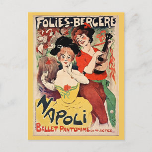 Vintage Paris Frankreich Folies Bergère Französisc Postkarte