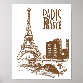 Vintage-Paris-Frankreich-Plakat – Klassische europ Poster