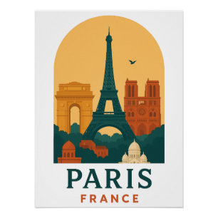 Vintage Paris Frankreich Reise Eiffelturm Poster