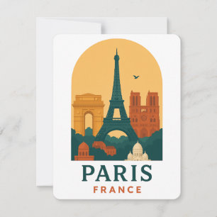 Vintage Paris Frankreich Reise-Postkarte – Notre-D Feiertagskarte