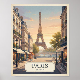 Vintage Paris Frankreich Reiseplakat Eiffelturm Poster