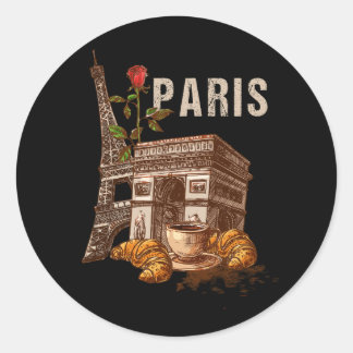 Vintage Paris Frankreich Urlaub Eiffel Tower Paris Runder Aufkleber