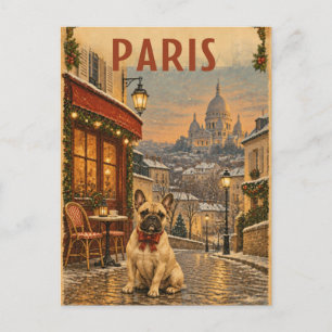 Vintage-Paris-Französisch-Weihnachts-Postkarte Postkarte