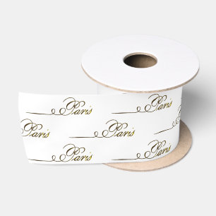 Vintage-Paris-französisches-Schriftband Satinband