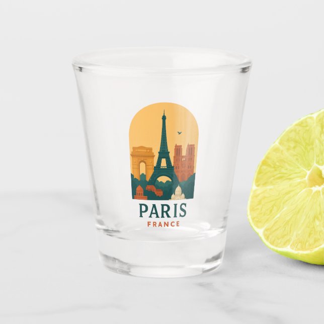 Vintage Paris French Cathedral Shot Glass  Schnapsglas (Vorderseite)