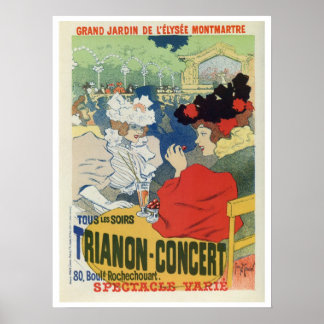 Vintage-Paris-Garten-Trianon-Konzerthinweis Poster