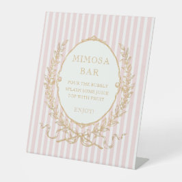 Vintage Paris Glam | Pink Stripe Bridal Shower Sockelschild