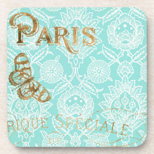 Vintage-Paris-Gold-Design Getränkeuntersetzer