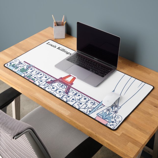 Vintage Paris Haussmann Architecture Schreibtischunterlage (Büro 2)