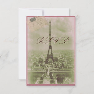 Vintage Paris-Hochzeit RSVP Karte
