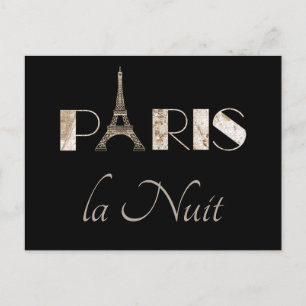 Vintage Paris Karte Paris La Nuit