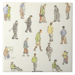 Vintage Paris-Leute-dekorative Fliese