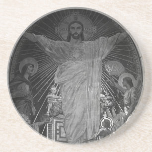 Vintage Paris Main mosaic Sacred Heart jesus Getränkeuntersetzer