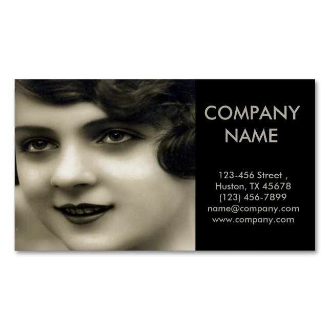 Vintage Paris-Maskenbildner Magnetische Visitenkarte (Vorderseite)