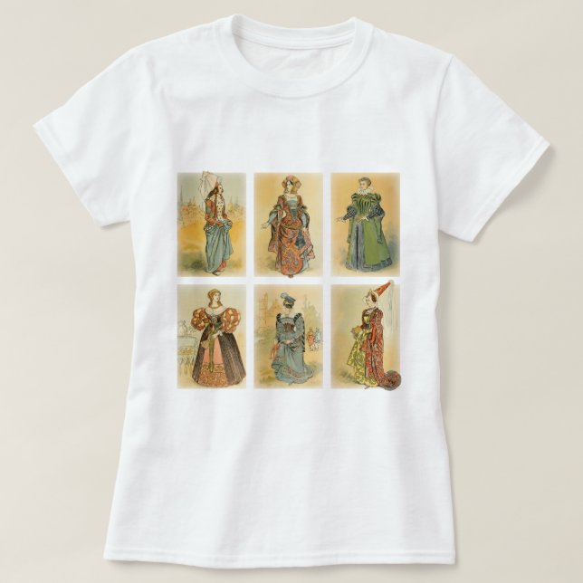Vintage Paris-Mode - mittelalterlich T-Shirt (Design vorne)