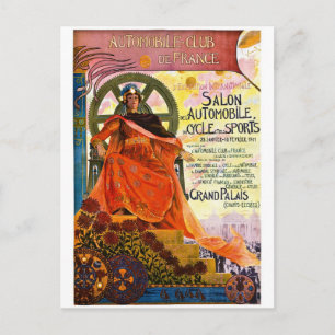 Vintage Paris Motor Show Werbung Postkarte