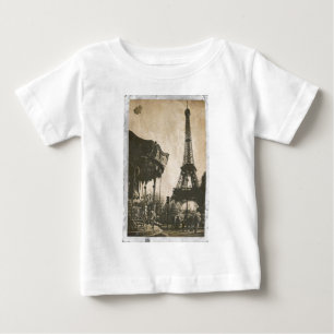 Vintage Paris-Postkarte, Eiffel-Turm Baby T-shirt