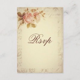 Vintage Paris Postmarks Chic Rose UAWG RSVP Karte