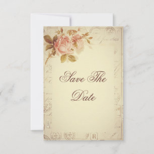 Vintage-Paris-Poststempel Chic-Rosen 35. Save The Date