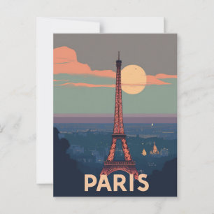 Vintage Paris Reise Eiffelturm Retro Postkarte